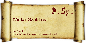 Márta Szabina névjegykártya