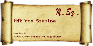 Márta Szabina névjegykártya