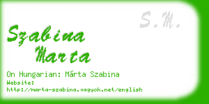 szabina marta business card